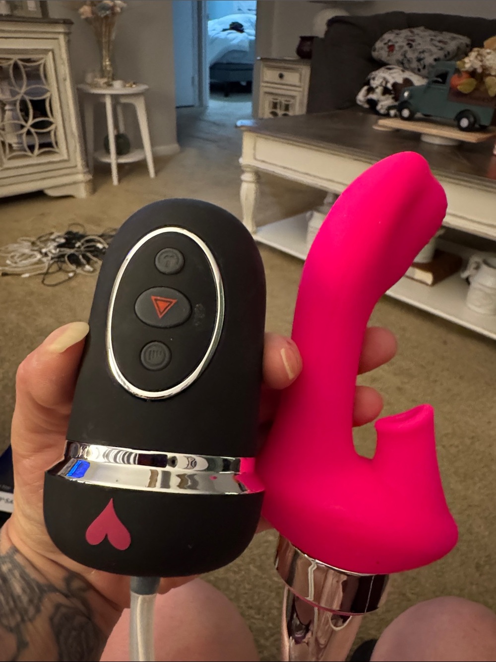 Pink Silicone Rabbit-Style massager with remote! No Box!! NWOT!! Never Used!!